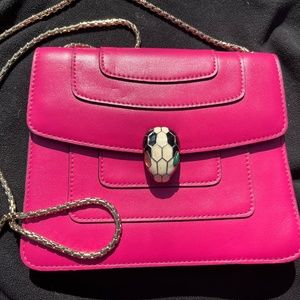 Calfskin Serpenti Forever Small Crossbody Bag Pinkc